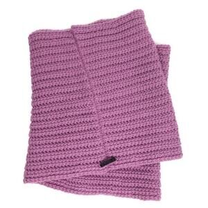 Coach Pink Purple Chunky Knit Wool Blend Infinity Scarf